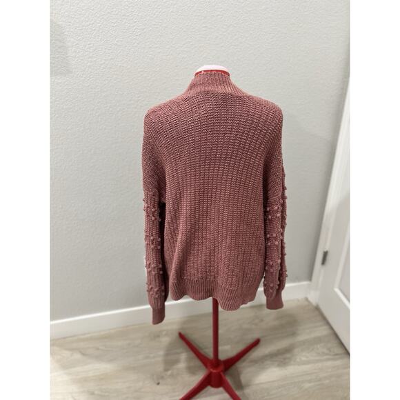 Madewell XS Cardigan Sweater Open Front Knit Pockets Mauve Rose Casual - Picture 7 of 8